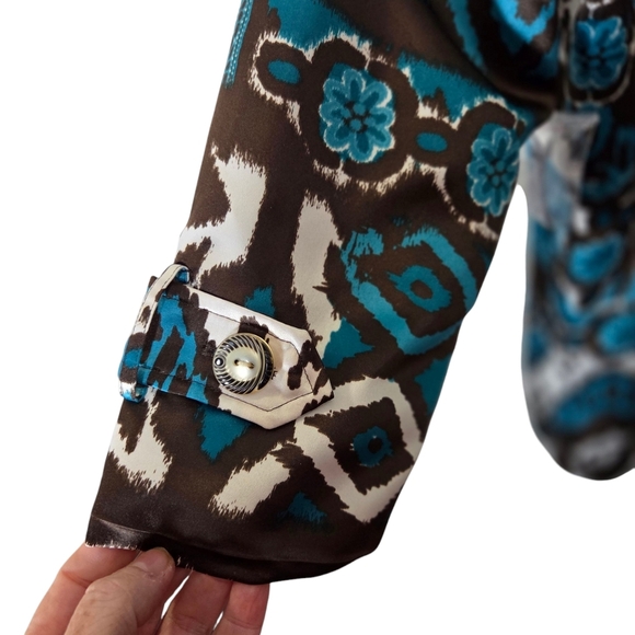 ⭐️Kerry Brooke Blue and Black Blazer with Artistic Pattern Size Med - Picture 3 of 6